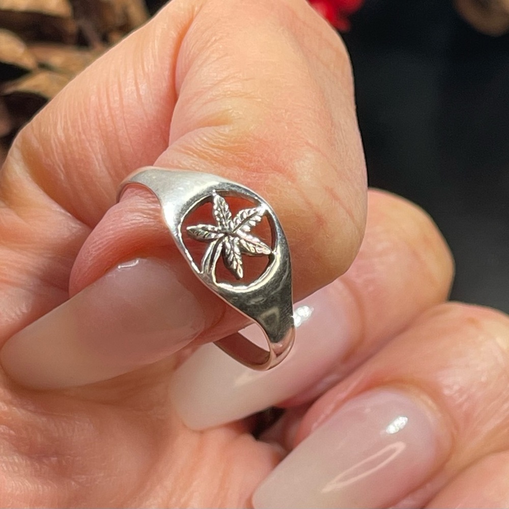 Solid 925 Silver Leaf Ring Size 9 And 10 Option - image 3